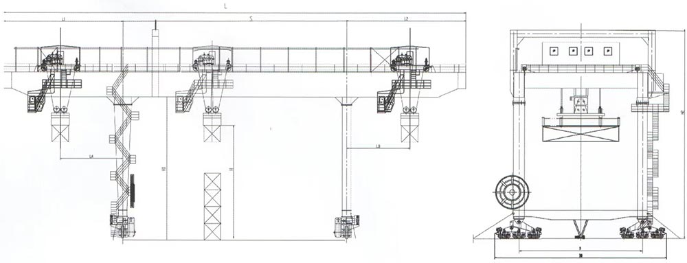 Rubber Tyre Gantry Crane Sketch